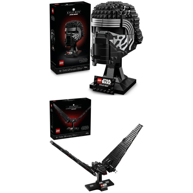 LEGO Star Wars Kylo Ren Helmet & Command Shuttle Set - Movie Accuracy & Flight Mode