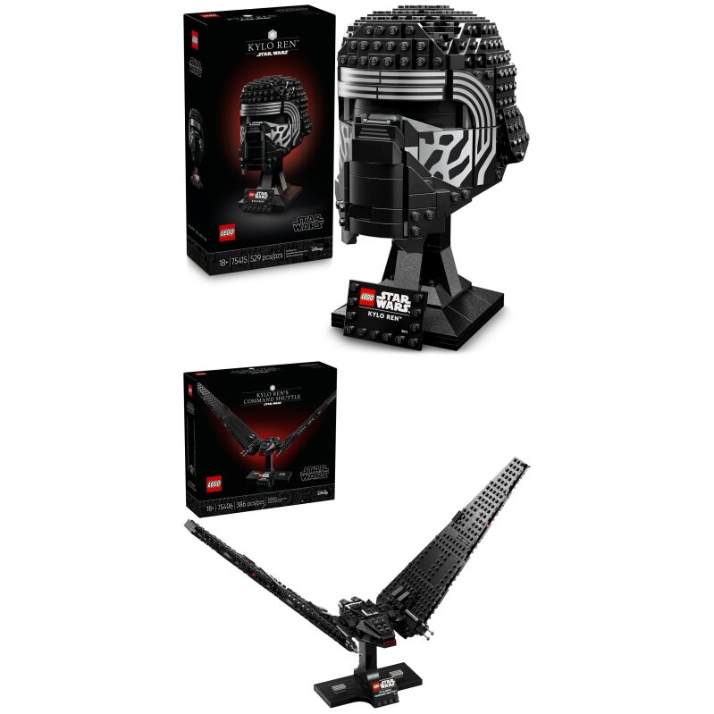 LEGO Star Wars Kylo Ren Helmet & Command Shuttle Set - Movie Accuracy & Flight Mode