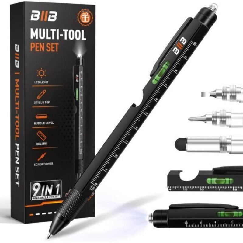 BIIB 9-in-1 Multi-Tool Pen Set - Ideal Father's Day Gift for Men