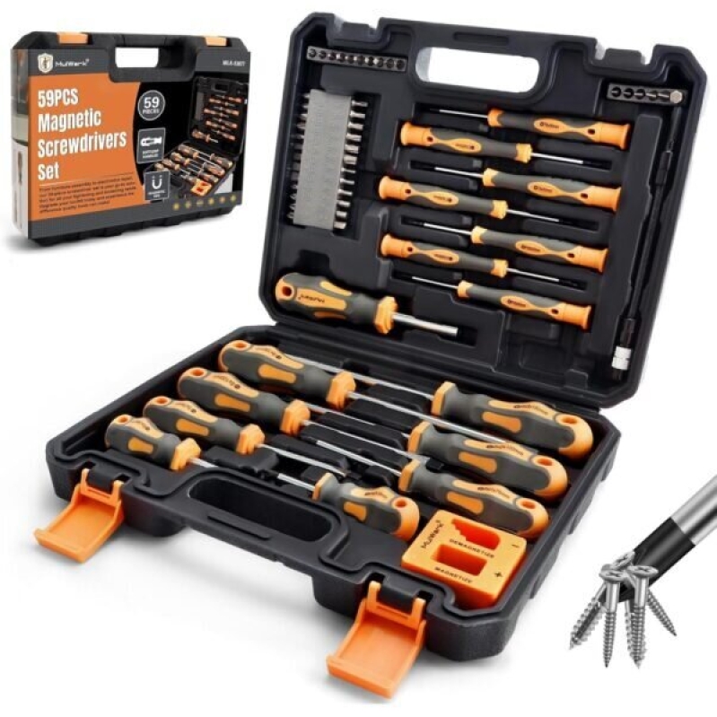 Magnetic Screwdriver Set with Case - 59 Pieces, 40% Off
