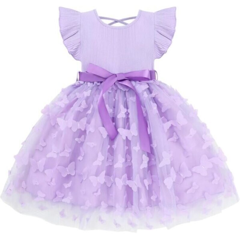Adorable Purple Butterfly Dress for Girls - Special 50% Off