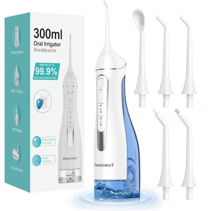 Powerful 300ml Portable Cordless Electric Water Flosser with Four Modes