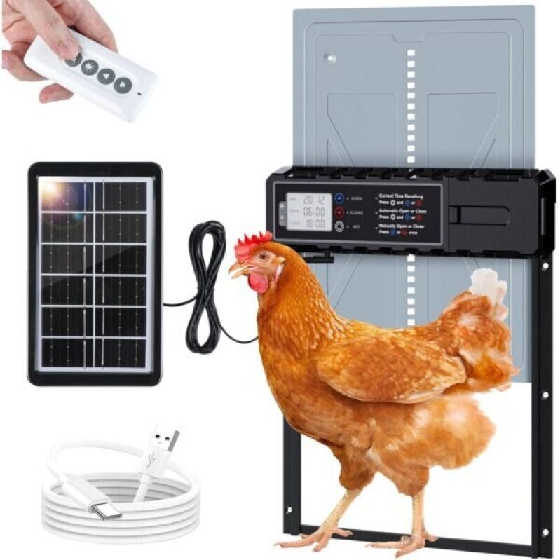 Solar-Powered Chicken Coop Door with Remote Control