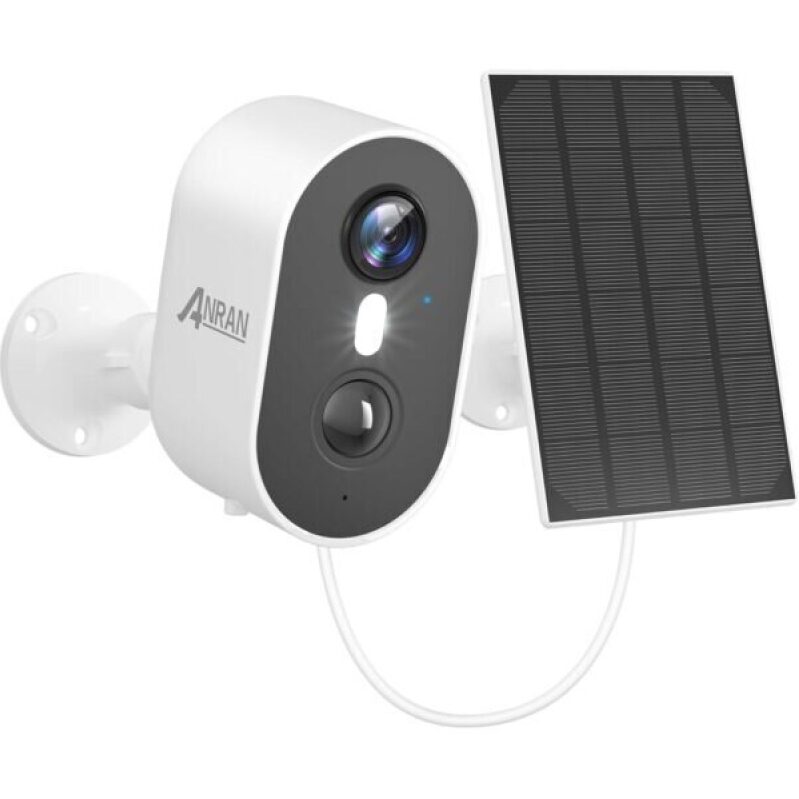 ANRAN 3MP Solar Security Camera: Wireless Outdoor Home Security with 2K Color Night Vision, WiFi, Solar Panel, Spotlight, PIR Detection, 2-Way Talk, Alexa Compatible