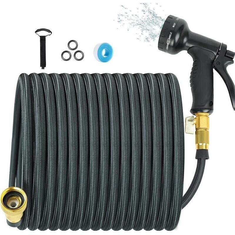 Dopilot 100ft Garden Hose with 10 Function Nozzle - Versatile Watering Solution