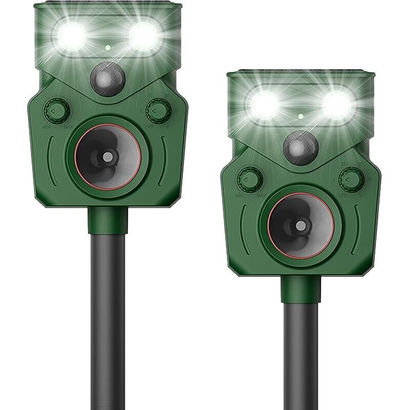 Peepst Solar Powered Ultrasonic Animal Repeller w/5 Modes and Lights