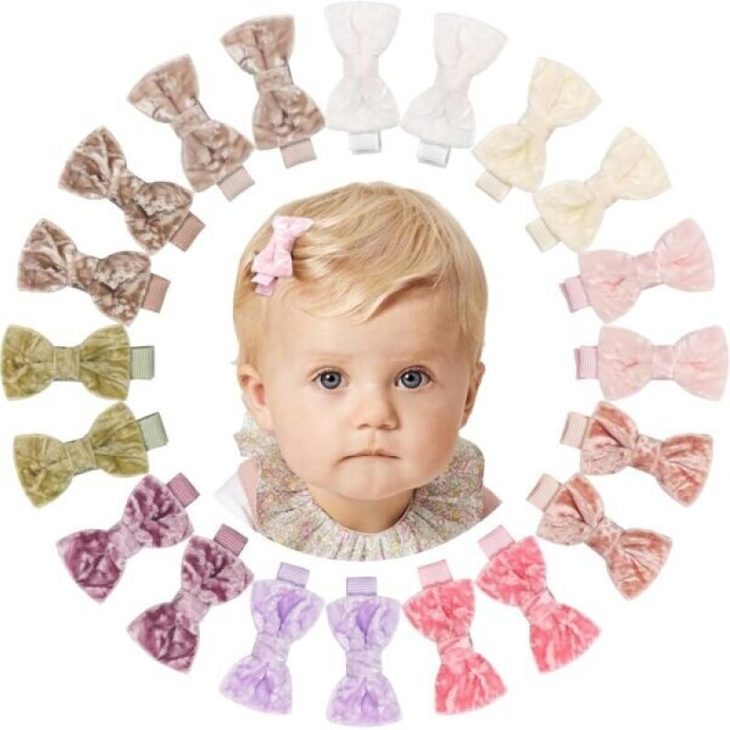 CÉLLOT Velvet Bow Hairpins for Baby Girls -50% Off