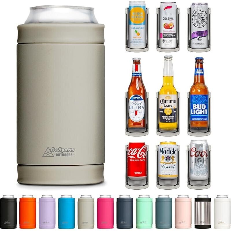 Dualie 3 in 1 Insulated Can Cooler - Keep Your Drinks Cold Anywhere