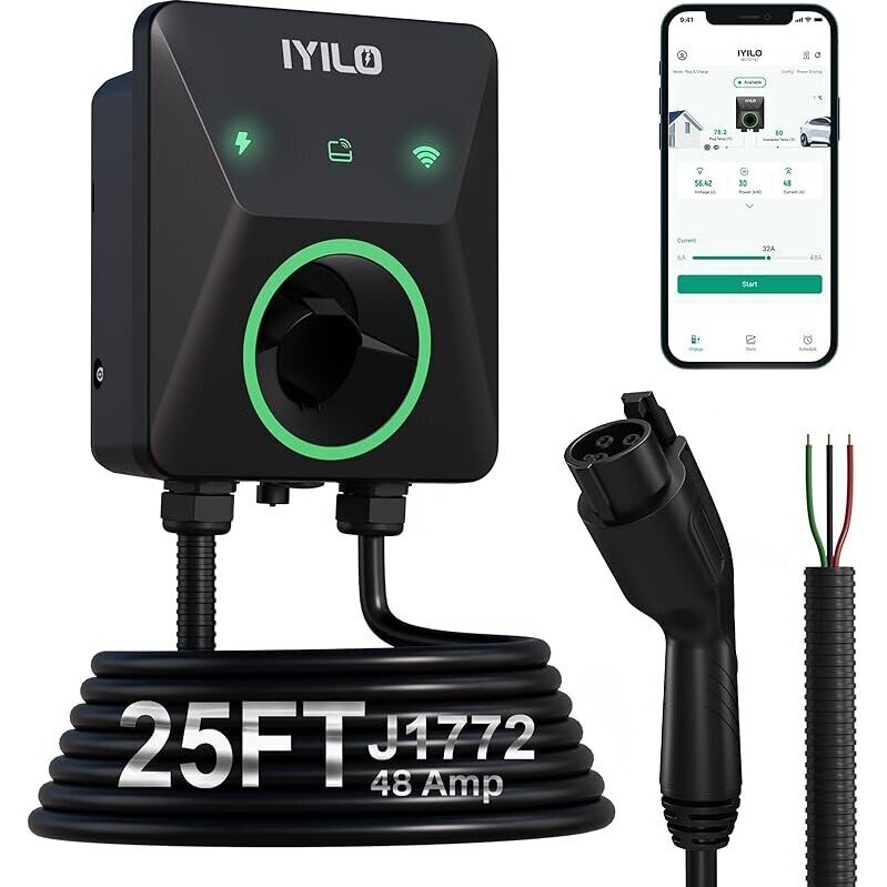 Fastest 48A EV Charger for Home: IYILO J1772 Level 2 Charging Station