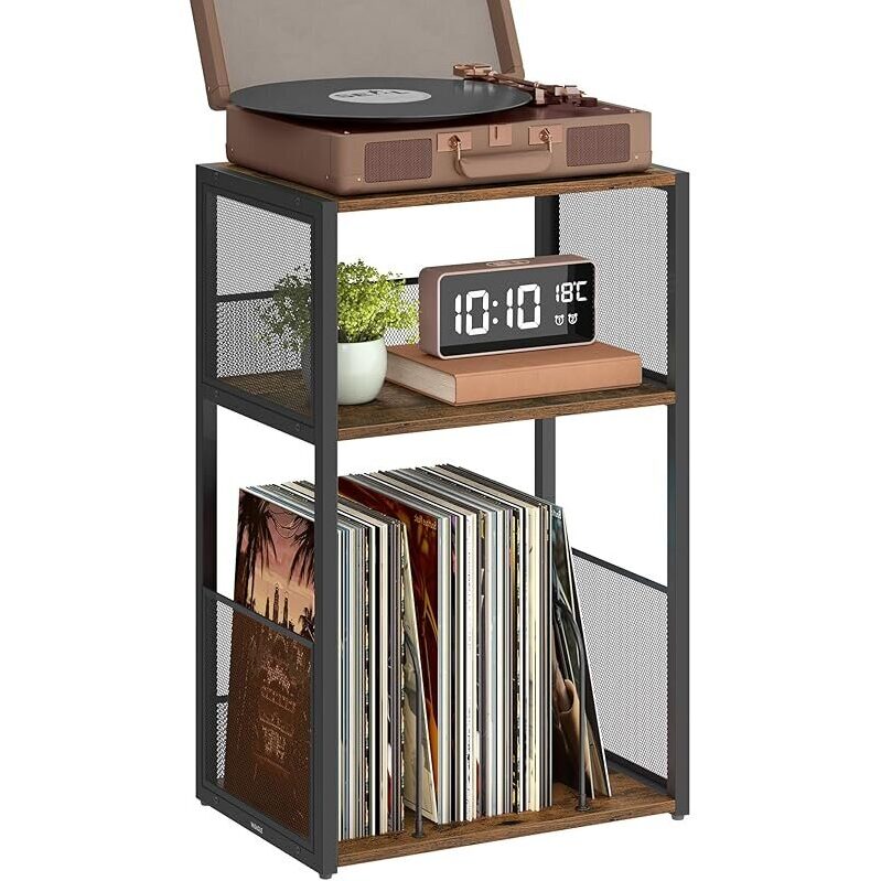 VASAGLE Record Player Stand, 3-Tier Side Table