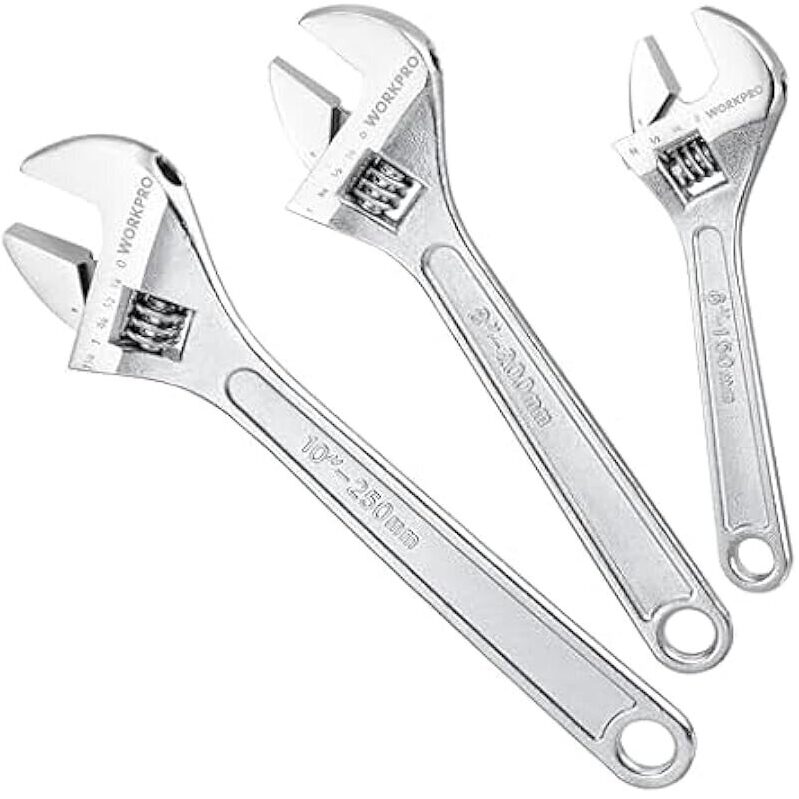 WORKPRO 3pc Chrome Wrench Set - Professional Quality at an Affordable Price