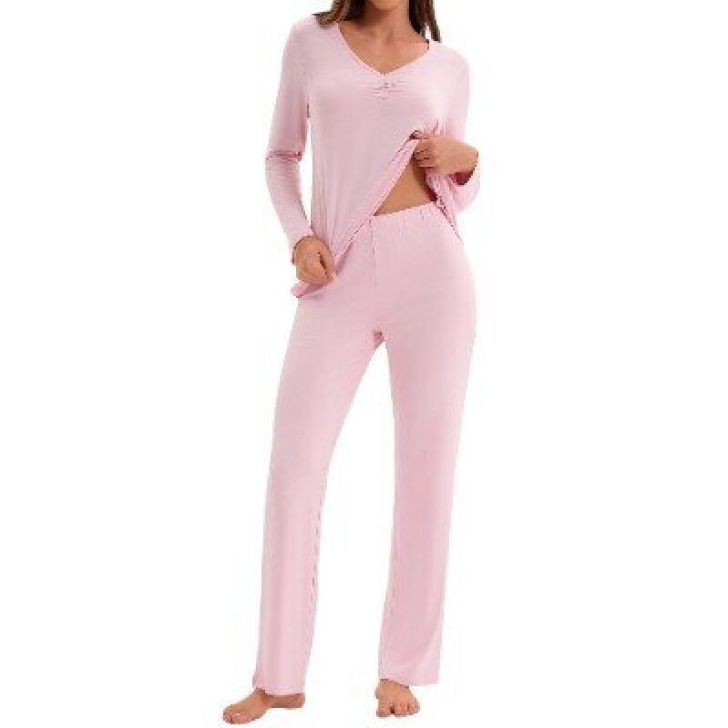 Pink Long Sleeve Sleepwear Set for Women - Comfortable and Stylish