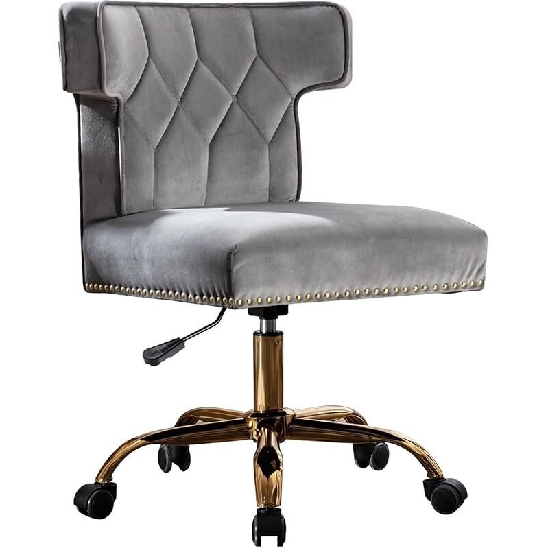 Elegant Velvet Home Office Chair with High Back