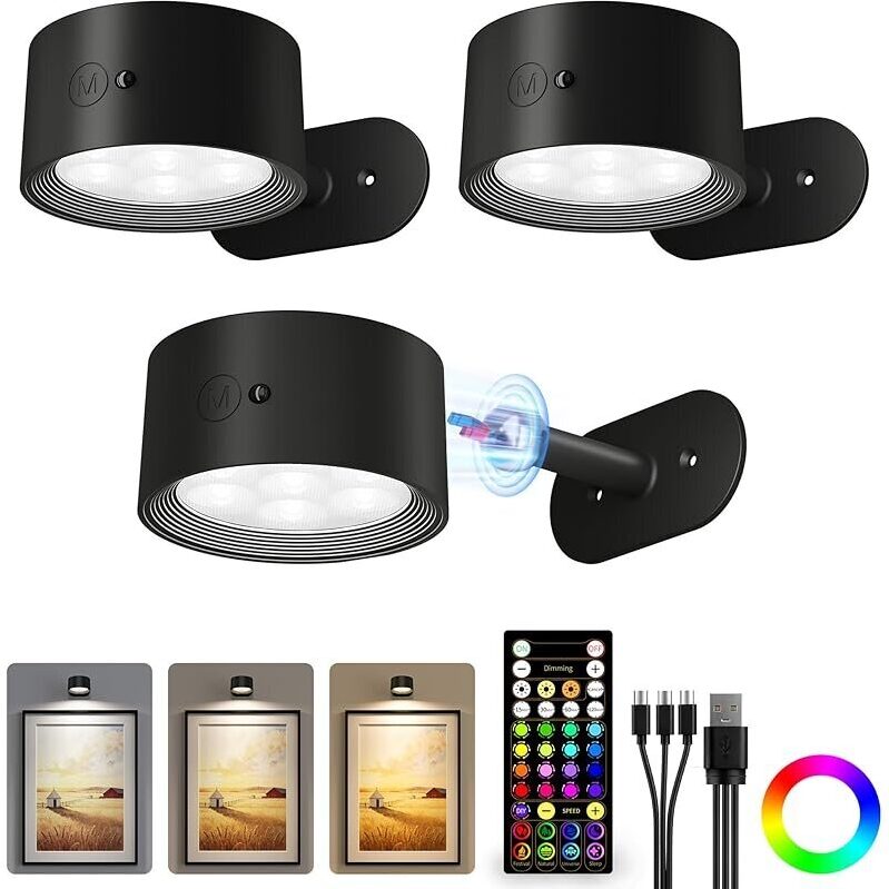 Ametheus 2000mAh Magnetic Art Lights - Perfect for Artwork and Photo Highlighting