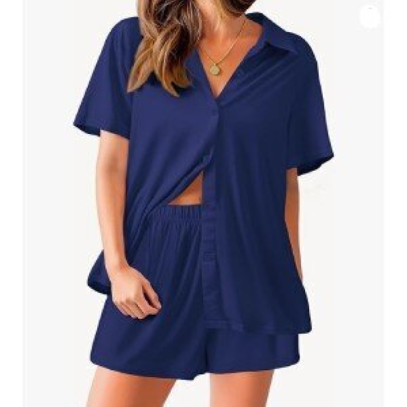 Ekouaer Women's Short-Sleeve Short Pants Pajama Set
