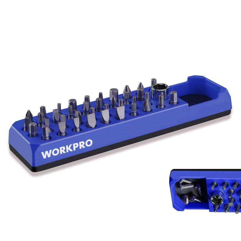 WORKPRO Magnetic Hex Bit Holder, 39-Hole Organizer Tray - A Must-Have for Tool Organization