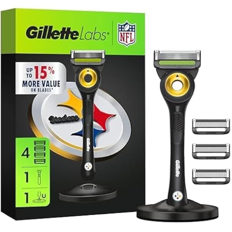 Gillette Labs Special NFL Steelers Edition Shaving Razor for Men