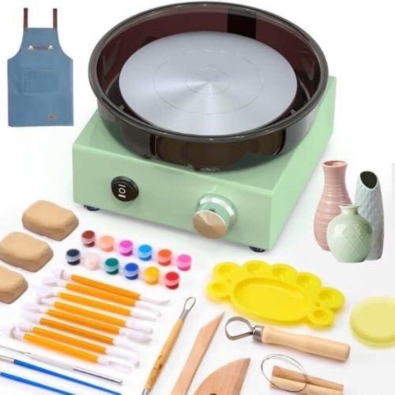 Alldeer Pottery Wheel - Double Direction 6-Inch Metal Wheel 18-Piece Set with Accessories, 61% OFF