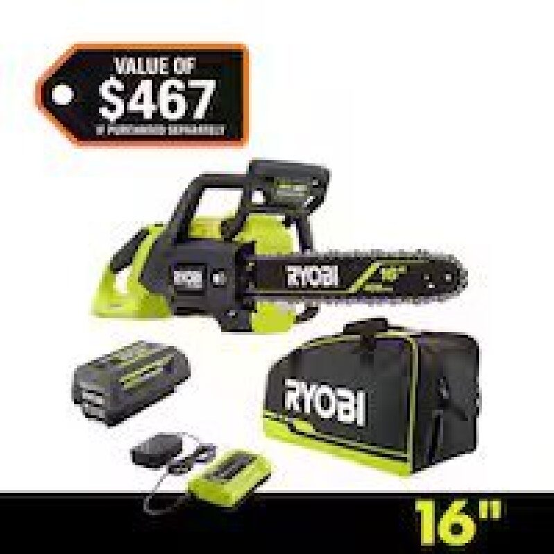 RYOBI 40V HP Brushless 16 in. Battery Chainsaw w/Bag