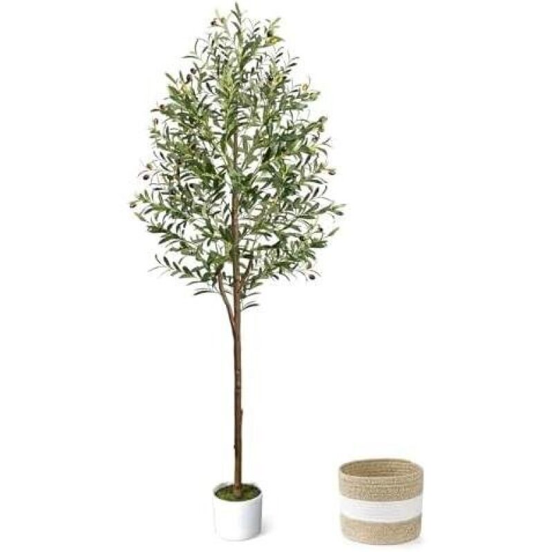 Large Olive Tree Faux Plant with Olives - 60% Off