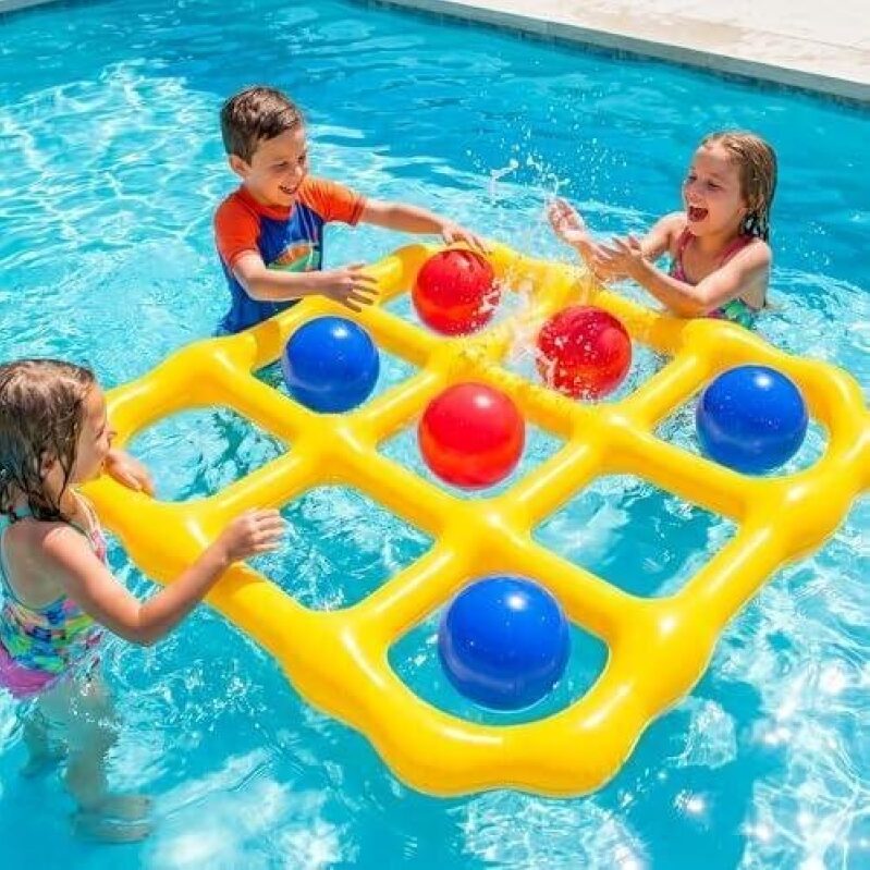 Splashing Fun: Inflatable Tic-Tac-Toe Pool Game - 50% OFF