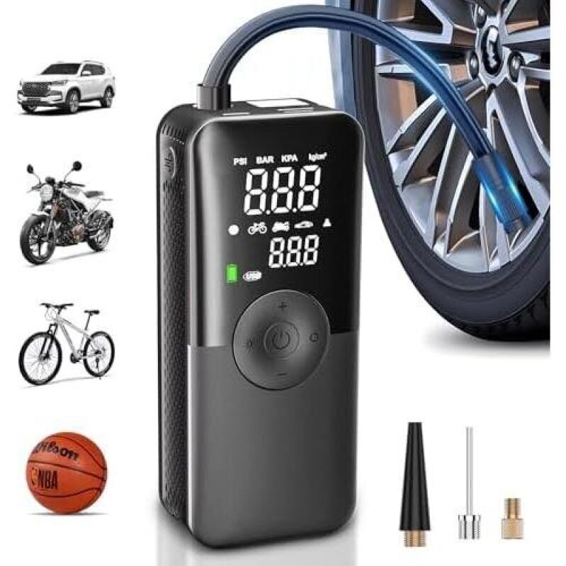 Portable Wireless Tire Inflator with Dual Screen - 70% Discount