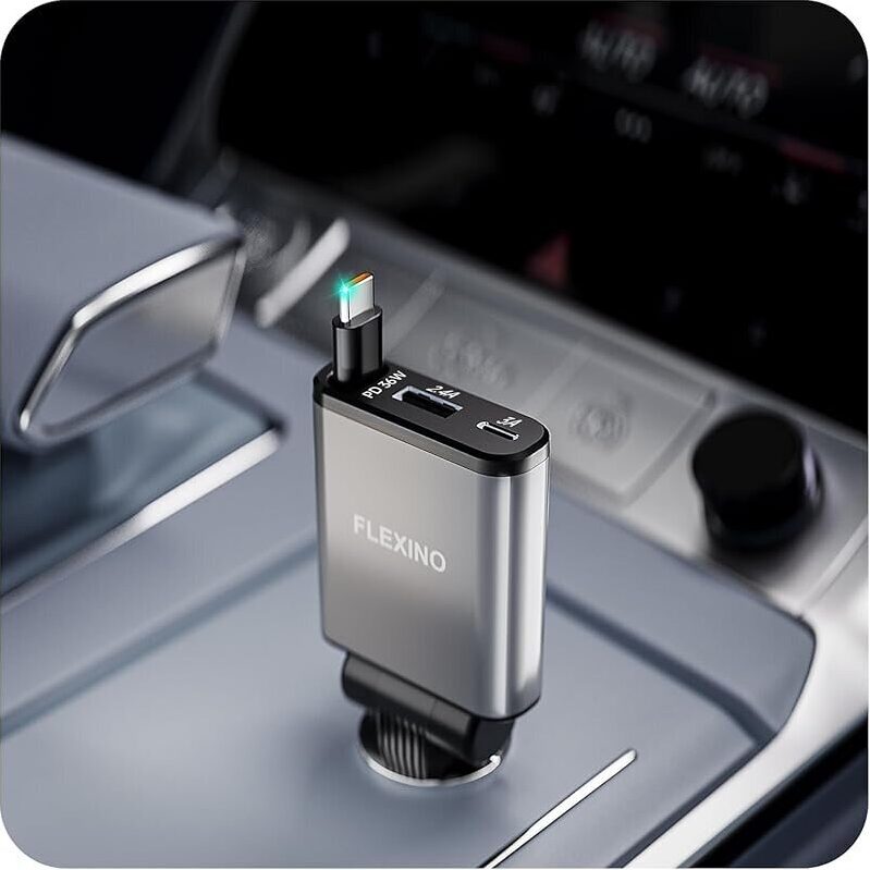 Ultra-Slim Retractable Car Charger for iPhone 17 - Compact and Convenient
