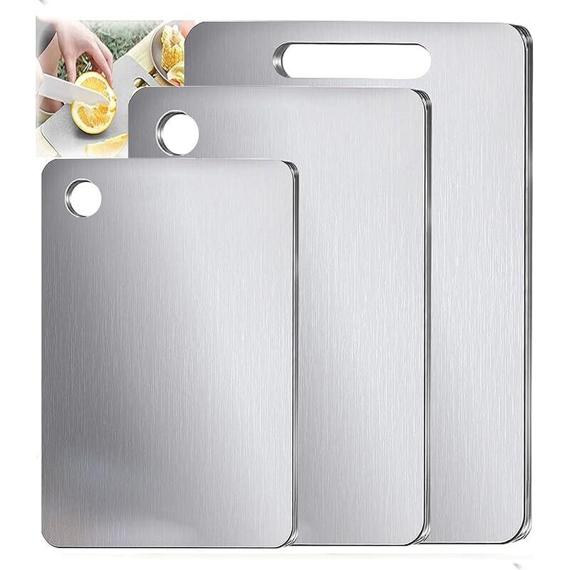 100% Pure Titanium Cutting Board Set of 3 - Durable, Dishwasher Safe, and Safe for Kitchen Use