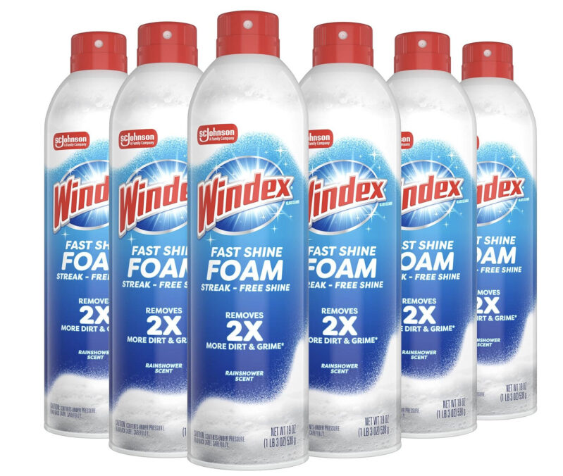 Windex Fast Shine Foam Glass Cleaner 6-Pack Deal