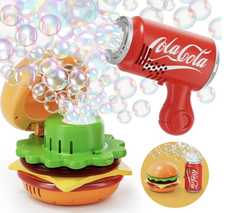 Burger & Cola Bubble Machine - Fun & Safe Bubble Play for Kids