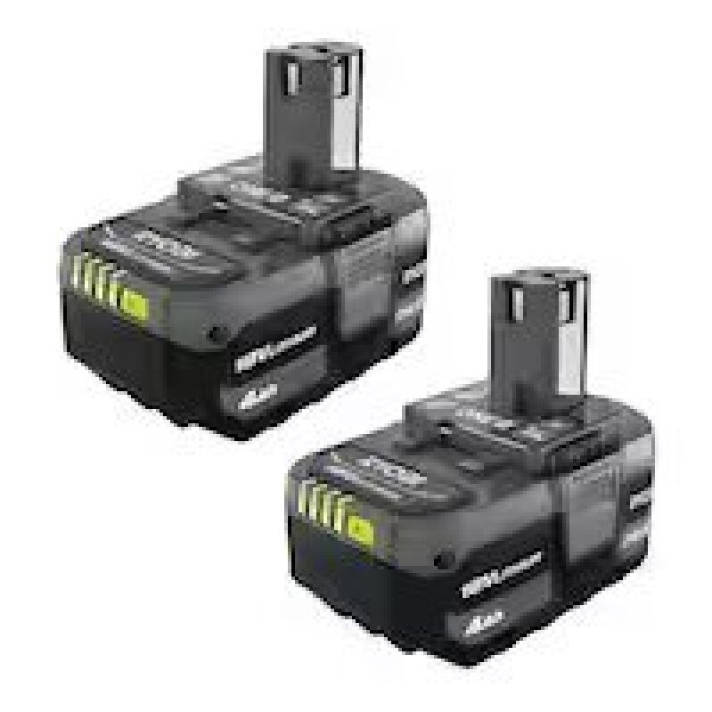 RYOBI ONE+ 18V Lithium-Ion 4.0 Ah Battery (2-Pack) - Extended Power Supply