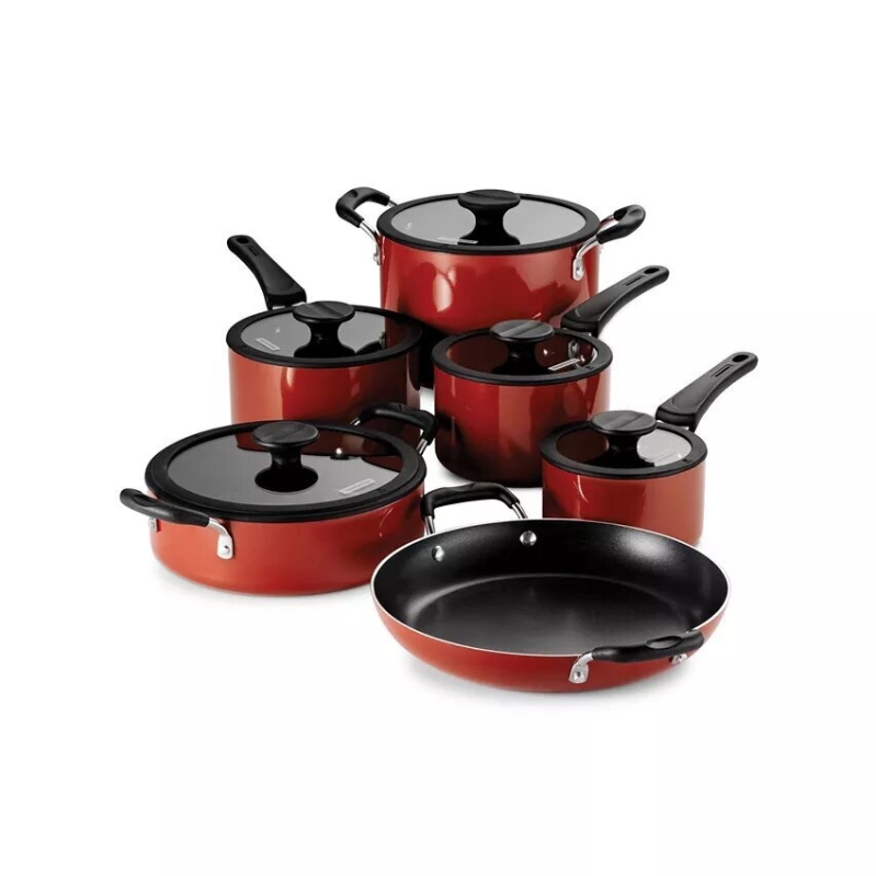 Tramontina Aluminum Non-Stick 11-pc Nesting Cookware Set w/Lids