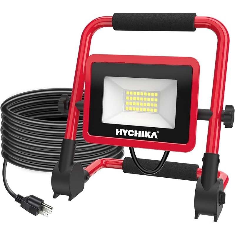 Powerful 30W LED Work Light with 6.6ft Cord - Bright, Energy-Efficient Job Site Lighting
