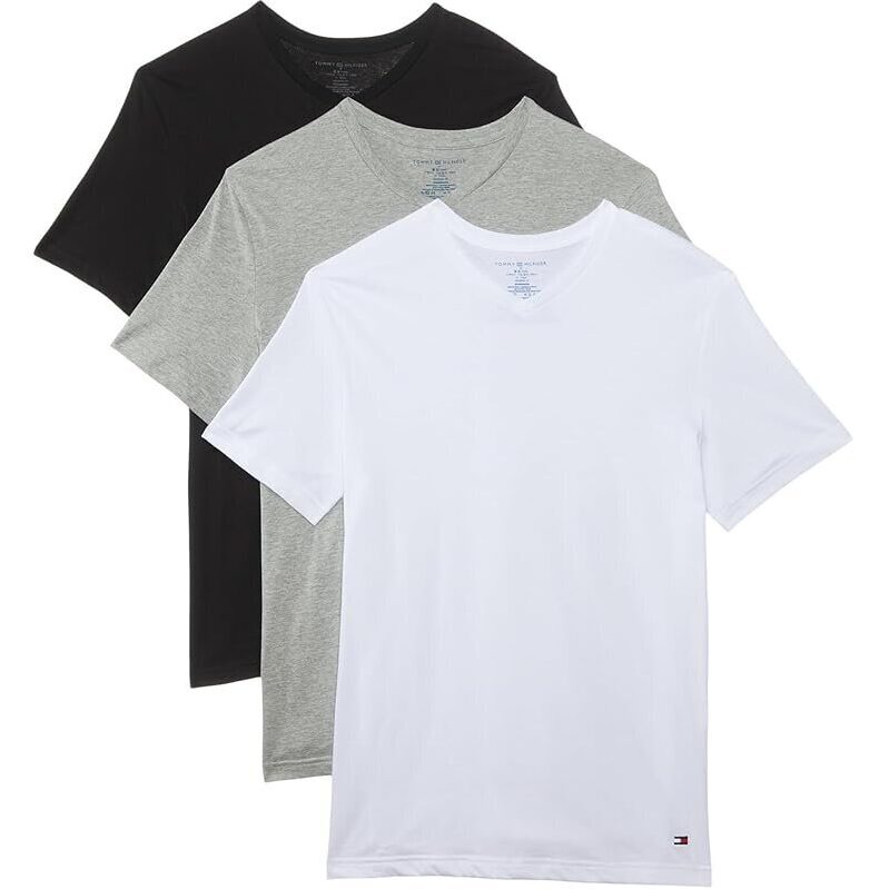 3-Pack Tommy Hilfiger Men's Classic V-Neck Undershirts - Ultimate Comfort