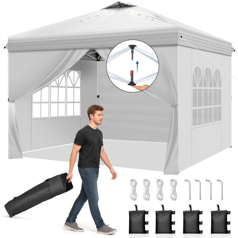 Ktaxon 10x10 Ez Pop Up Canopy Tent - Durable, Easy Assembly, UV Protection