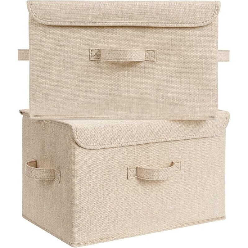 2-Pack Storage Basket with Lid - Organize Your Space Efficiently