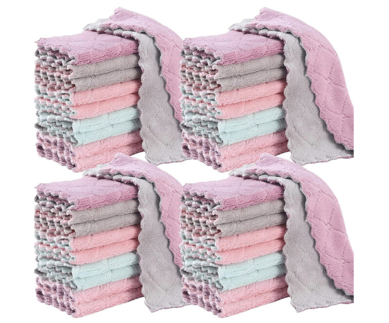 32-Piece Coral Velvet Cleaning Towels - Prime Shipping Deal