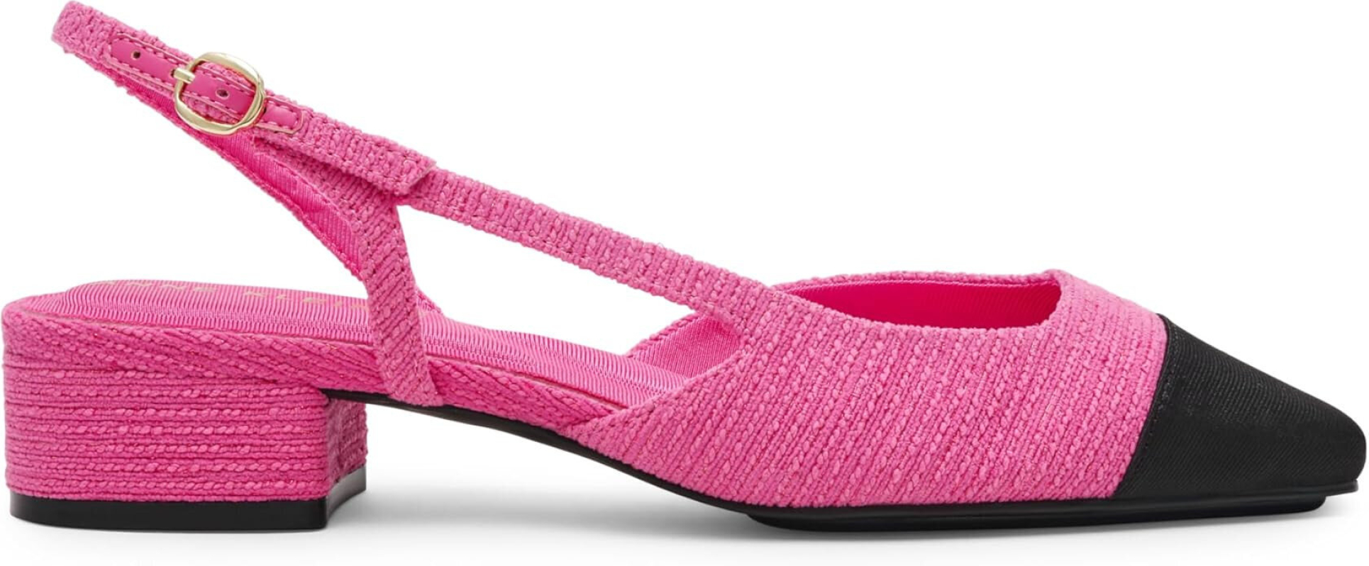 Anne Klein Nia Women's Peep-Toe Flats - Pink & Black, Prime Eligible