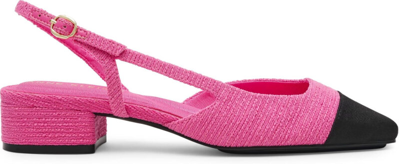 Anne Klein Nia Women's Peep-Toe Flats - Pink & Black, Prime Eligible