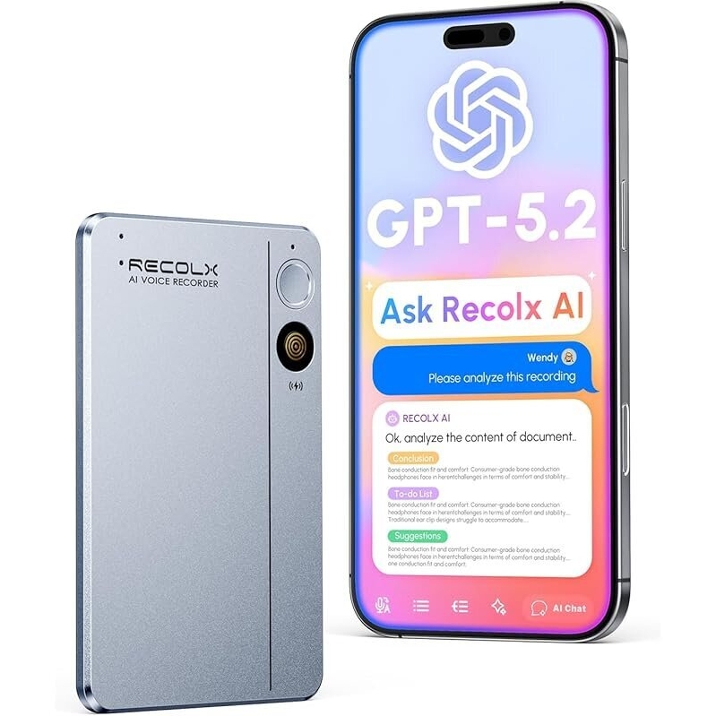 Recolx AI Voice Recorder & Transcriber with GPT-5.2 - High-Quality Audio Recording and Transcription