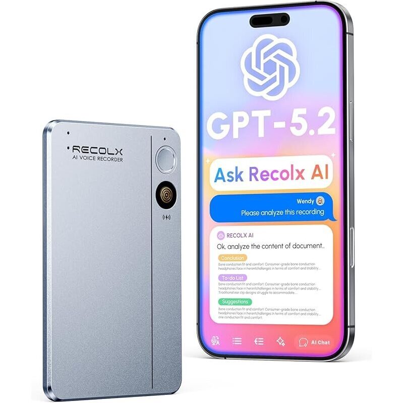 Recolx AI Voice Recorder & Transcriber with GPT-5.2 - High-Quality Audio Recording and Transcription