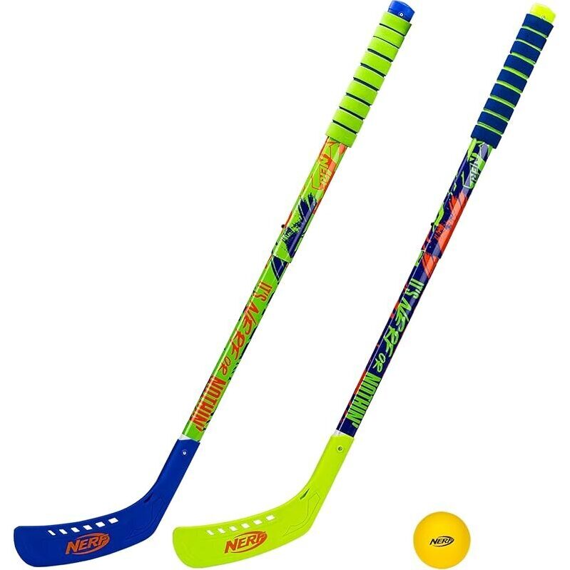 Franklin Sports NERF Proshot Kids Hockey Sticks + Ball Set - Ultimate Indoor/Outdoor Play!
