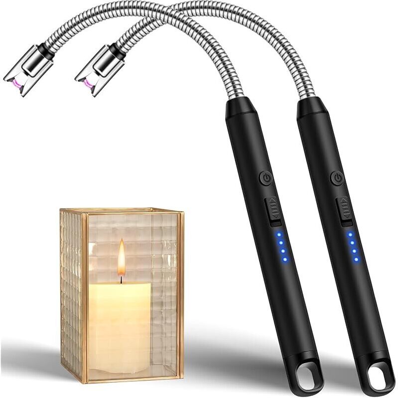 2-Pack LcFun Candle Lighter Windproof USB C Electric Lighters - Enhanced Safety & Efficiency