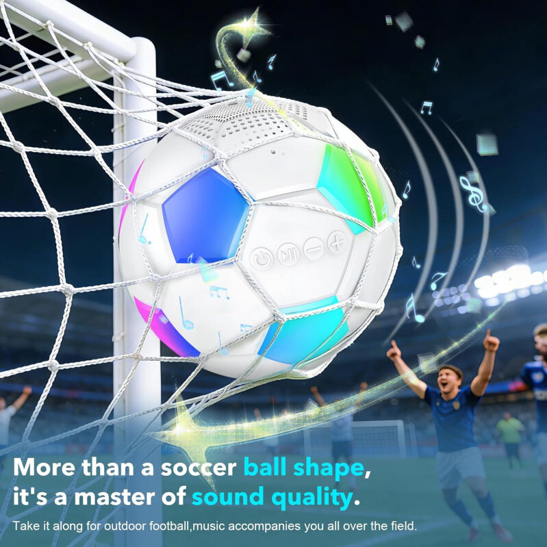 Classic Football-Shaped RGB Bluetooth Speaker - Discounted Price