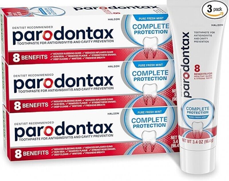 Parodontax Complete Protection Toothpaste - Pure Fresh Mint, 3.4 oz x 3