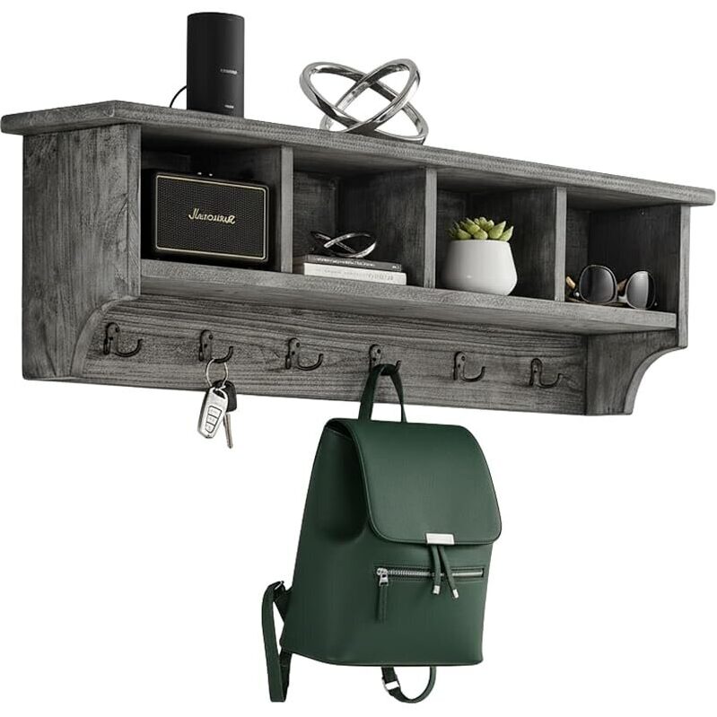 Pomona 48-Inch Slate Grey Coat Rack - Ultimate Entryway Organizer
