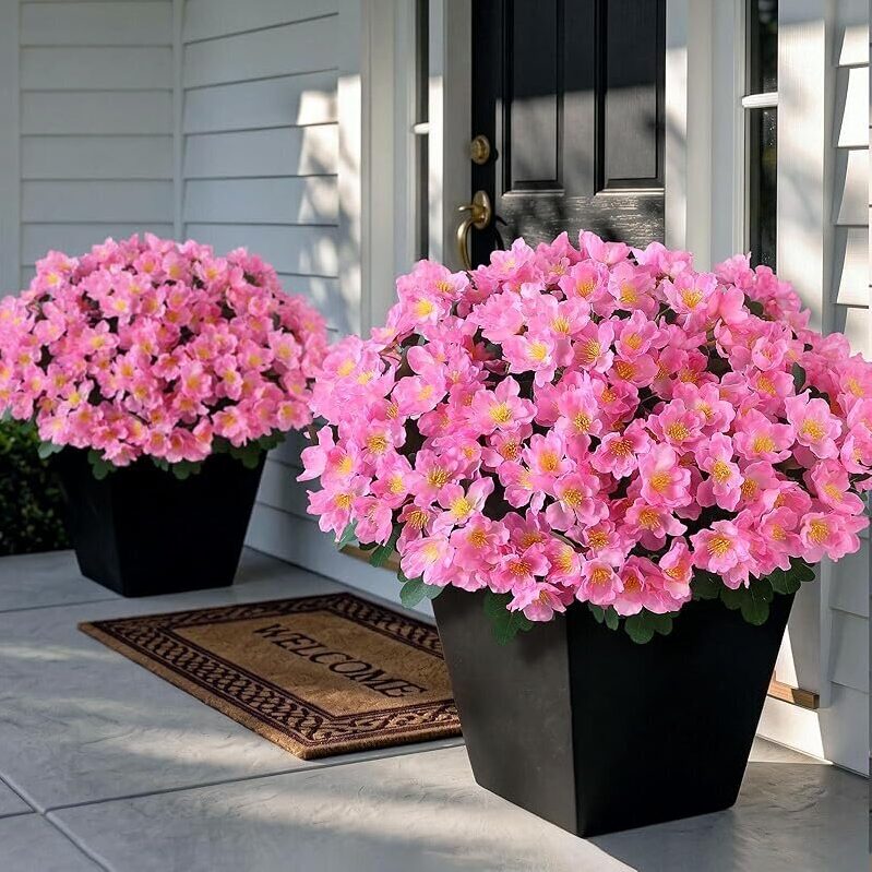 Juxdp 8 Bundles Artificial Camellia for Front Door Outside