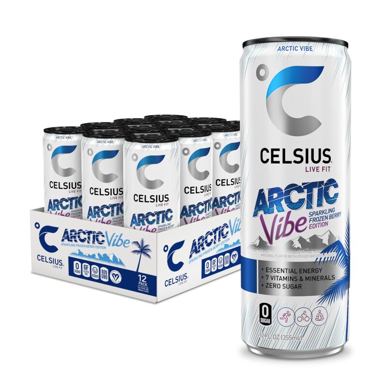 CELSIUS Arctic Vibe Sparkling Frozen Berry Energy Drink 12oz - 12PK