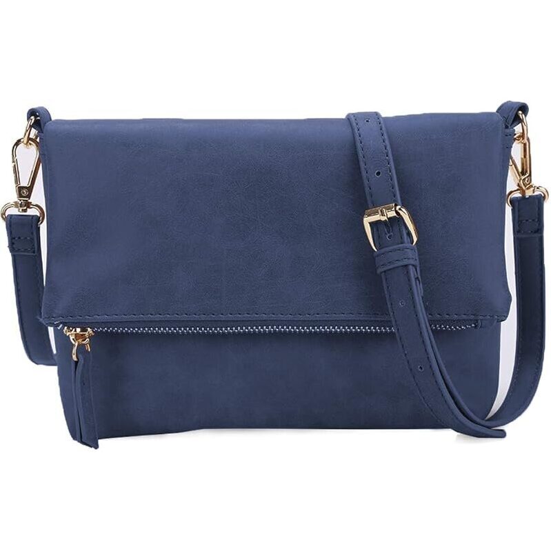 Eco-Friendly Blue Crossbody Purse for Women with Adjustable Strap