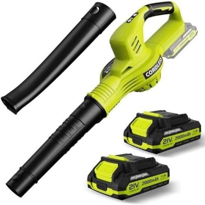 Powerful 21V Cordless Blower with 2-Speed Settings - Lightweight and Efficient